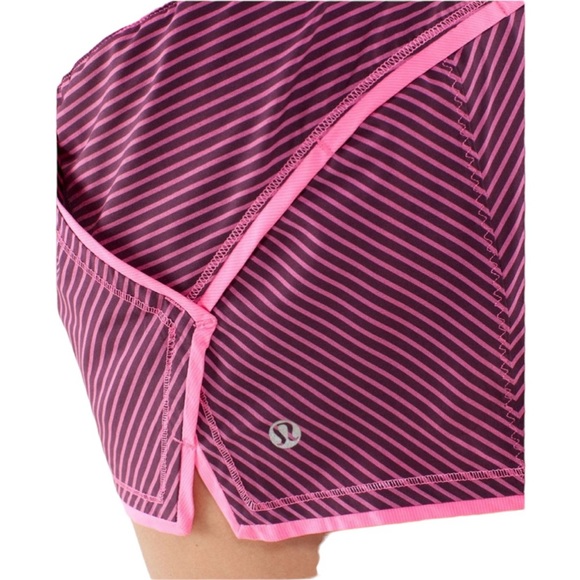 💕HP💕Lululemon Shake & Break Tracker Hyper Stripe Pink Shorts - Picture 5 of 12
